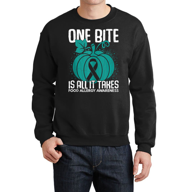 One Bite Is All It Takes Food Allergy Awareness Crewneck Sweatshirt by thanhtran | Artistshot