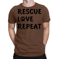 Animal Adoption Rescue Love Repeat Animals Rescuers Retro T-shirt | Artistshot