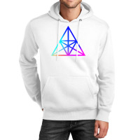 Neon Geometric Glyph Mandala Sigil Rune Sign Seal Cool Blue And Violet Unisex Hoodie | Artistshot