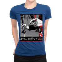 Samurai Japanese Warrior Urban Vaporwave Style Ladies Fitted T-shirt | Artistshot