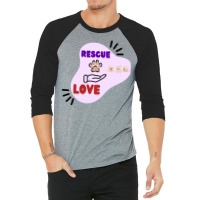 Rescue Love Design Rescue Dogs Blue 3/4 Sleeve Shirt | Artistshot