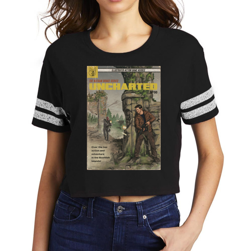 Uncharted   Pulp Novel Cover Fan Art Scorecard Crop Tee by nunagqolamo | Artistshot