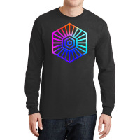 Neon Geometric Glyph Mandala Sigil Rune Sign Seal Cool Blue And Violet Long Sleeve Shirts | Artistshot