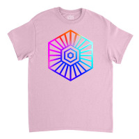 Neon Geometric Glyph Mandala Sigil Rune Sign Seal Cool Blue And Violet Classic T-shirt | Artistshot