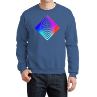 Neon Geometric Glyph Mandala Sigil Rune Sign Seal Cool Blue And Violet Crewneck Sweatshirt | Artistshot