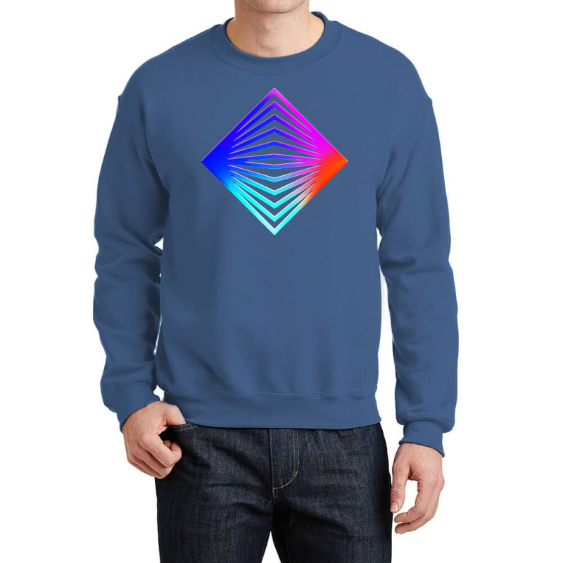 Neon Geometric Glyph Mandala Sigil Rune Sign Seal Cool Blue And Violet Crewneck Sweatshirt by irildarnen | Artistshot