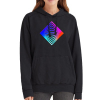 Neon Geometric Glyph Mandala Sigil Rune Sign Seal Cool Blue And Violet Vintage Hoodie | Artistshot