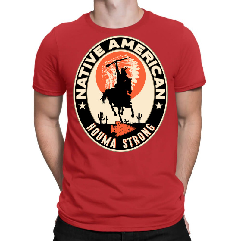 Houma Tribe Native American Indian Strong Warrior Retro  Yellow T-shirt | Artistshot