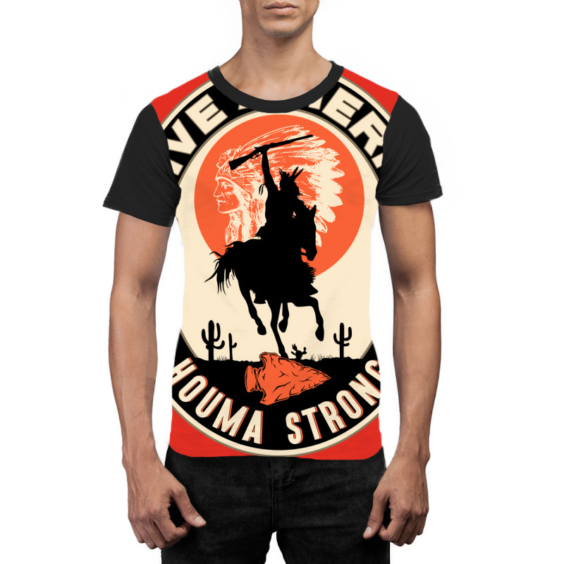 Houma Tribe Native American Indian Strong Warrior Retro  Yellow Graphic T-shirt | Artistshot