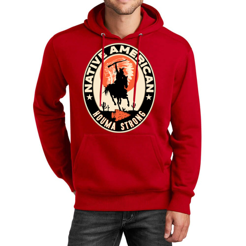 Houma Tribe Native American Indian Strong Warrior Retro  Yellow Unisex Hoodie | Artistshot