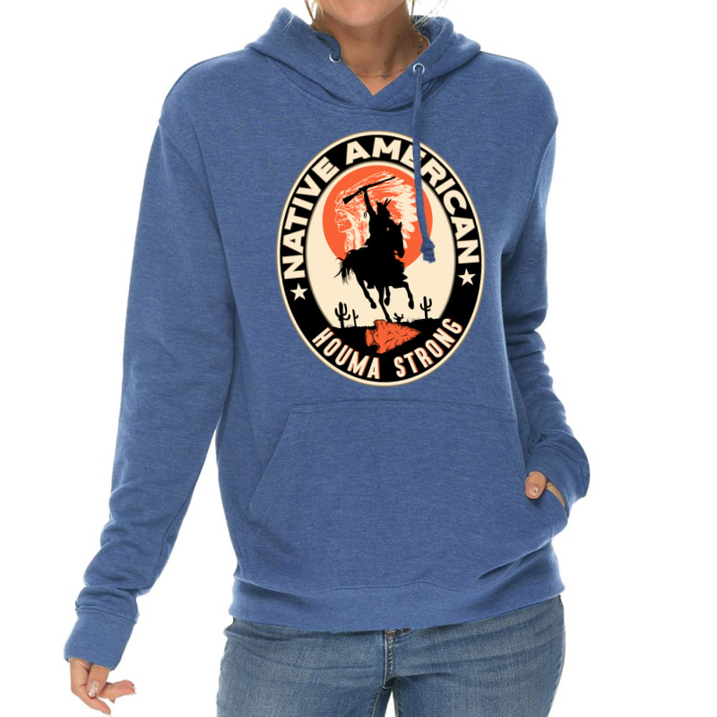 Houma Tribe Native American Indian Strong Warrior Retro  Yellow Lightweight Hoodie | Artistshot