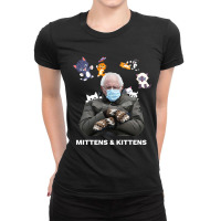 Bernie Sanders Mittens Inauguration Meme Kittens Ladies Fitted T-shirt | Artistshot