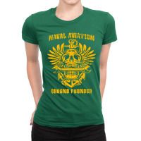 Naval Aviation Ground Pounder Vintage Skull Wings And Wrench Cool Ladies Fitted T-shirt | Artistshot