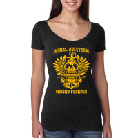 Naval Aviation Ground Pounder Vintage Skull Wings And Wrench Cool Women's Triblend Scoop T-shirt | Artistshot