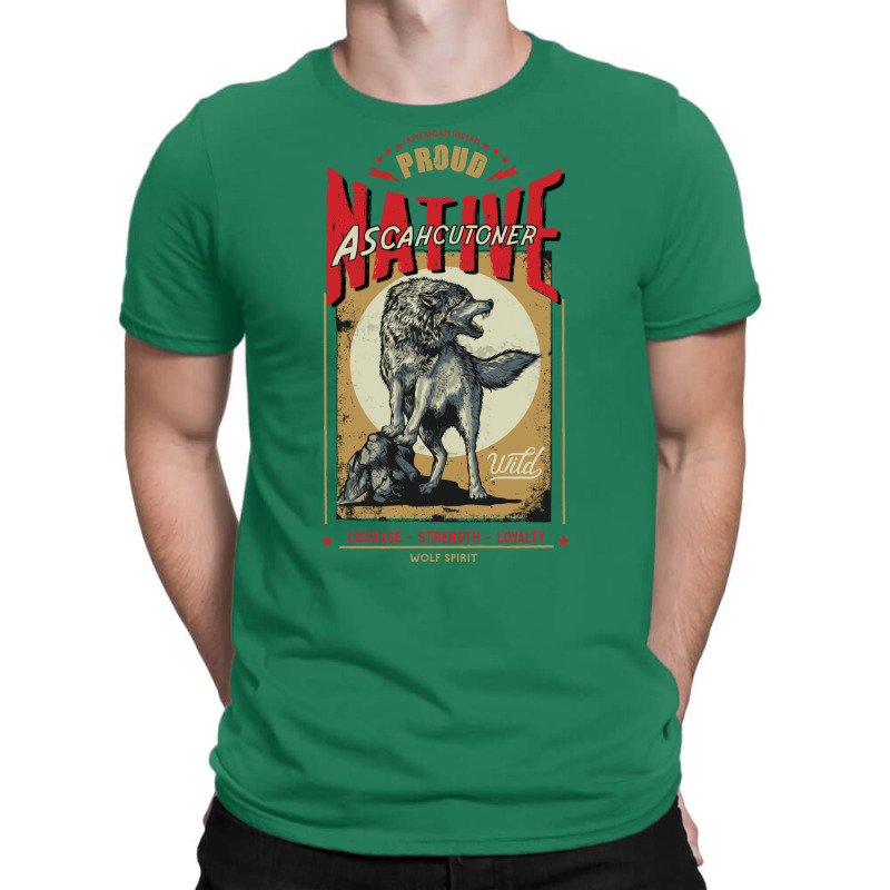 Ascahcutoner Native American Indian Born Wolf Spirit Retro Nostalgia T-shirt | Artistshot