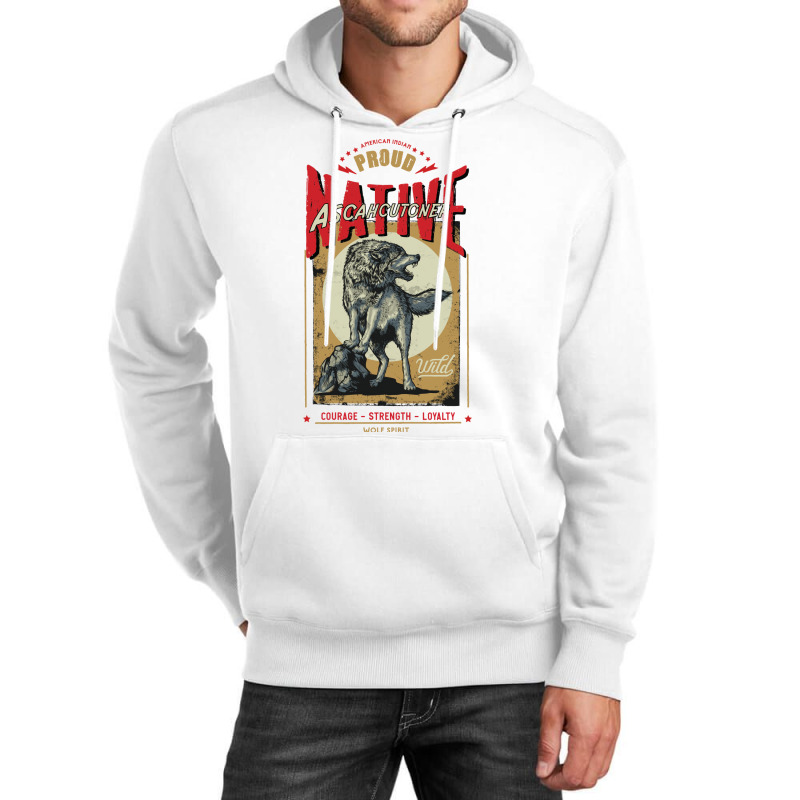 Ascahcutoner Native American Indian Born Wolf Spirit Retro Nostalgia Unisex Hoodie | Artistshot