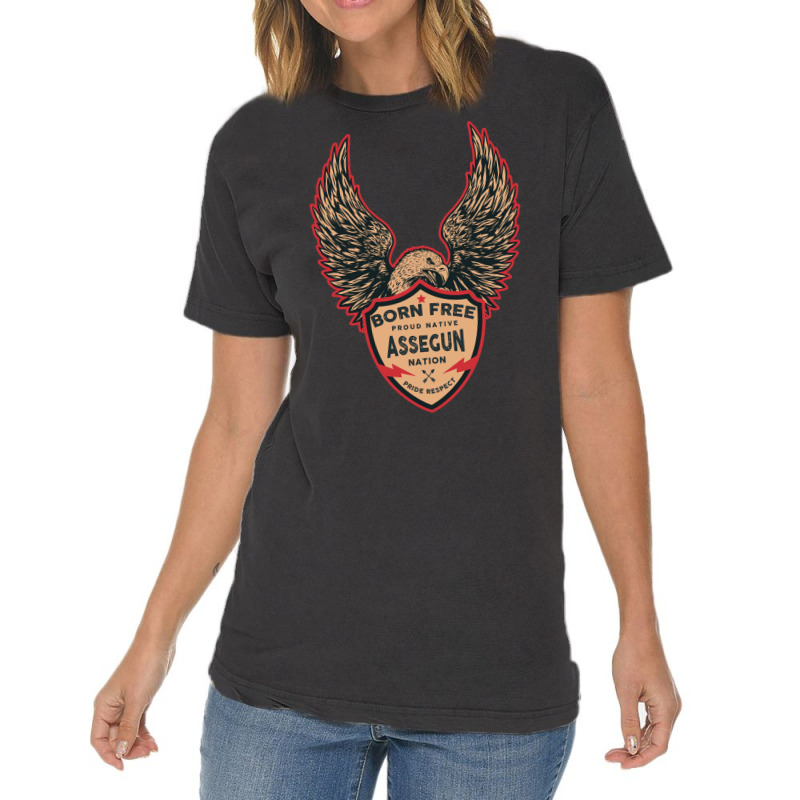 Asse Native American Indian Born Freedom Eagle Love Vintage T-shirt | Artistshot