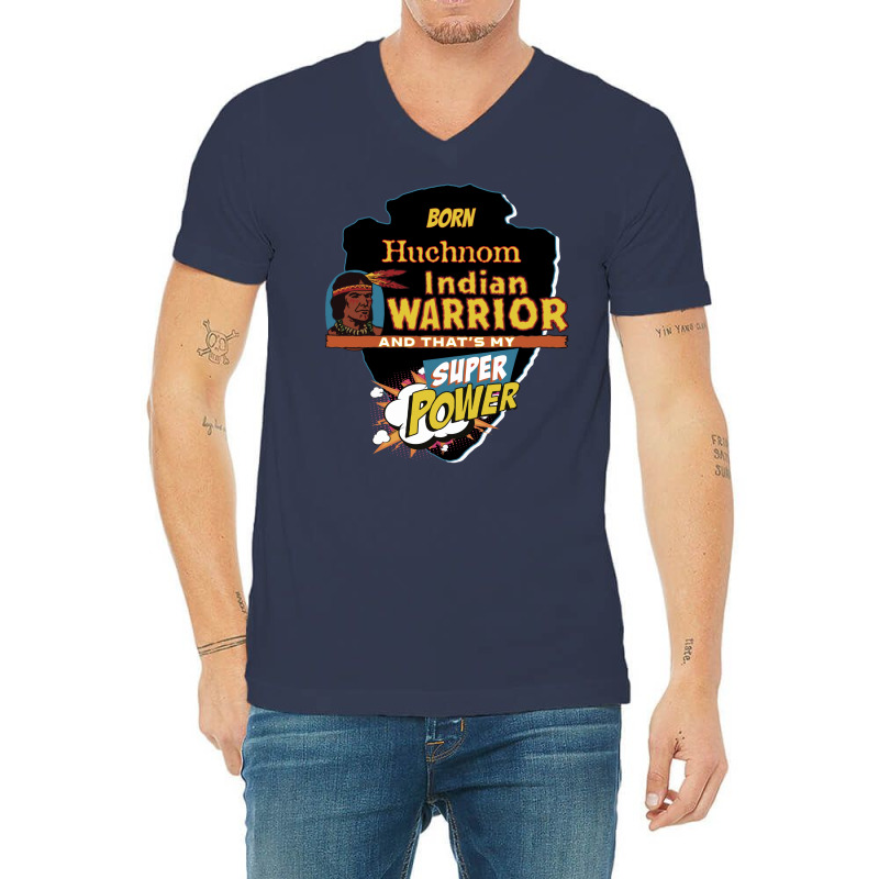 Huchnom Native American Indian Born With Super Power Vintage V-neck Tee | Artistshot