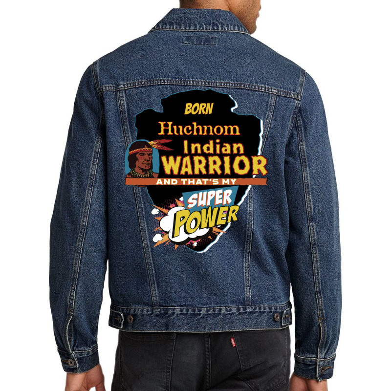 Huchnom Native American Indian Born With Super Power Vintage Men Denim Jacket | Artistshot