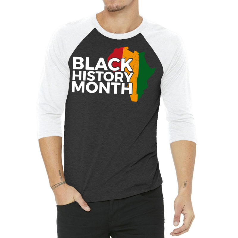 Black History Month Map Vintage 3/4 Sleeve Shirt | Artistshot