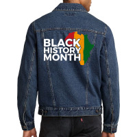 Black History Month Map Vintage Men Denim Jacket | Artistshot