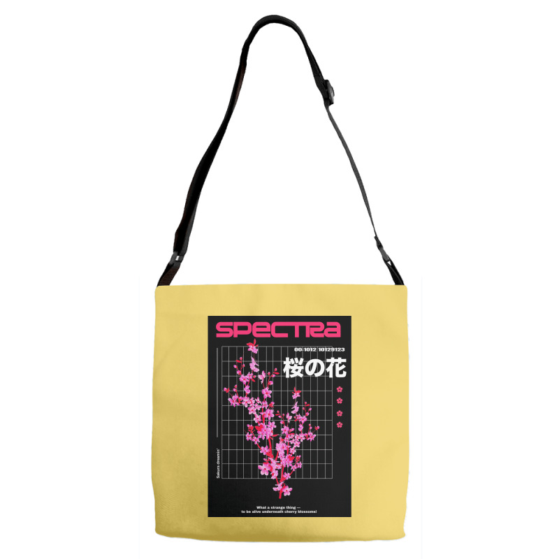 Vaporwave Aesthetic Beautiful Flowers Pattern Adjustable Strap Totes | Artistshot