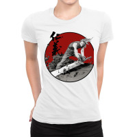 Vaporwave Samurai Blade Japanese Warrior Ladies Fitted T-shirt | Artistshot