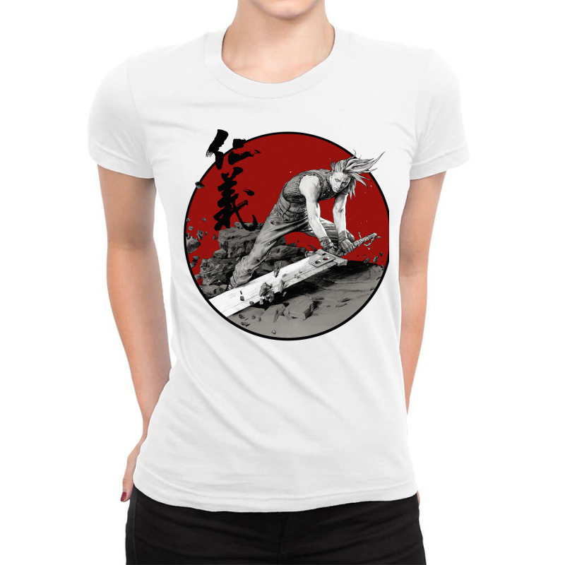 Vaporwave Samurai Blade Japanese Warrior Ladies Fitted T-Shirt by tatsoguscic2 | Artistshot