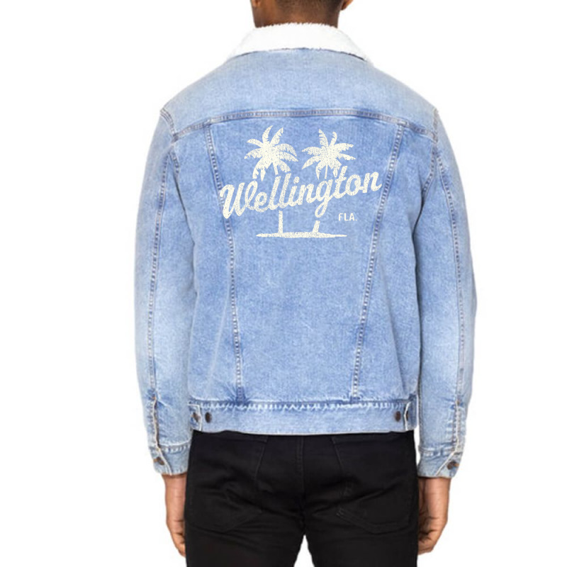 Trending Wellington Florida Vintage 70s Palm Trees Unisex Sherpa-lined Denim Jacket | Artistshot