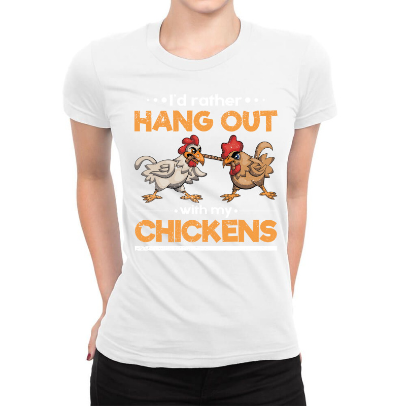 Funny Farming Hen Farmer Farm Animal Chicken Trending Ladies Fitted T-Shirt by bacqueblaces | Artistshot