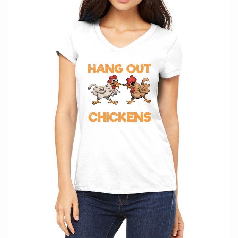 Funny Farming Hen Farmer Farm Animal Chicken Trending Women's V-Neck T-Shirt by bacqueblaces | Artistshot