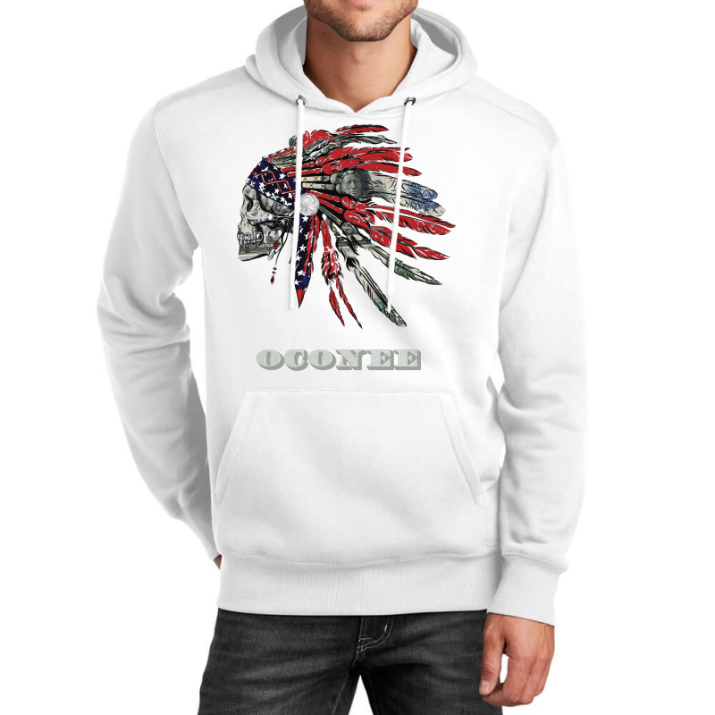 Oconee Native American Indian Flag Money Headress 80s Unisex Hoodie | Artistshot