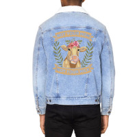 Not Your Mom Not Your Milk Animal Rights Rescue 70s Unisex Sherpa-lined Denim Jacket | Artistshot