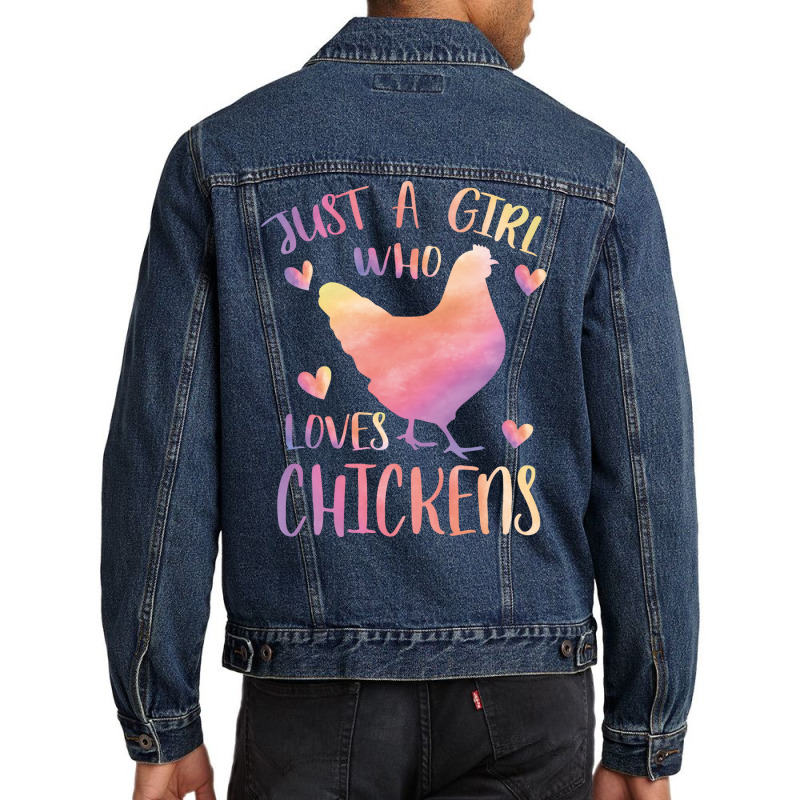 Just A Girl Who Loves Chickens Travel Men Denim Jacket by halaruzheyu1 | Artistshot