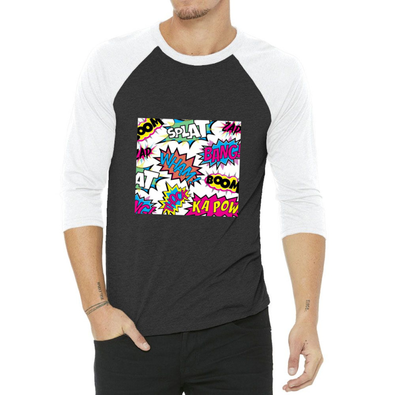 Pow Bang Splat 3/4 Sleeve Shirt | Artistshot