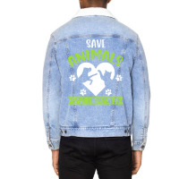 Save Animals Serve Humanity Hippie Unisex Sherpa-lined Denim Jacket | Artistshot