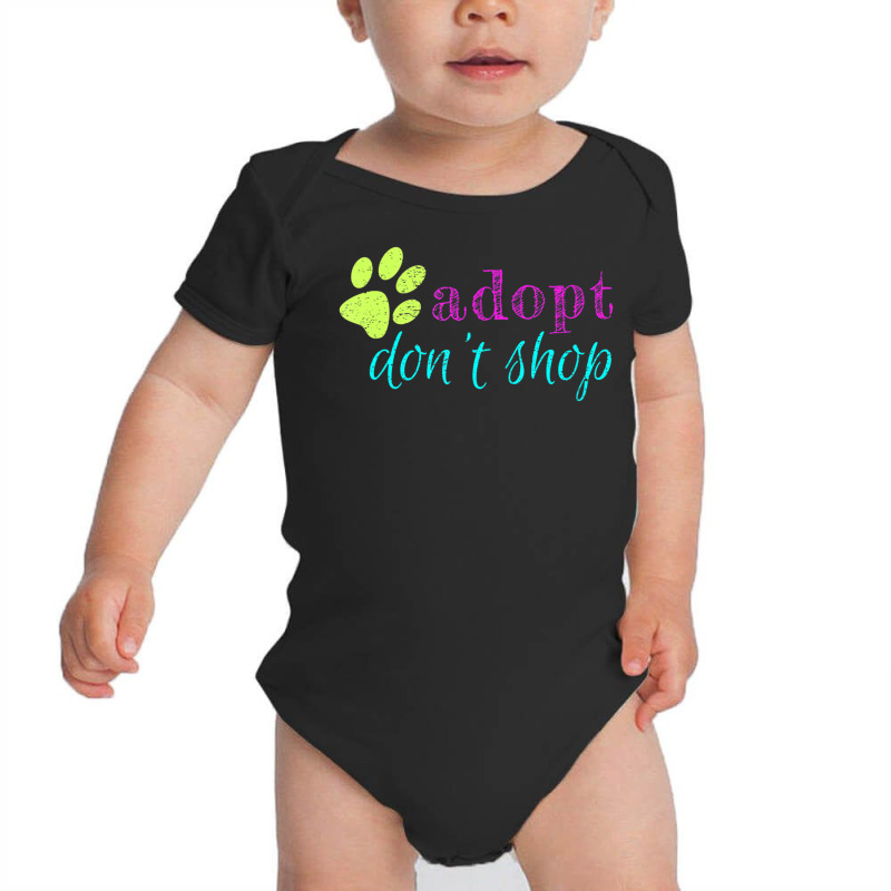 Limited Edition Adopt Don't Shop Animal Lover Lovers Distressed Baby Bodysuit by michaelyounger19 | Artistshot