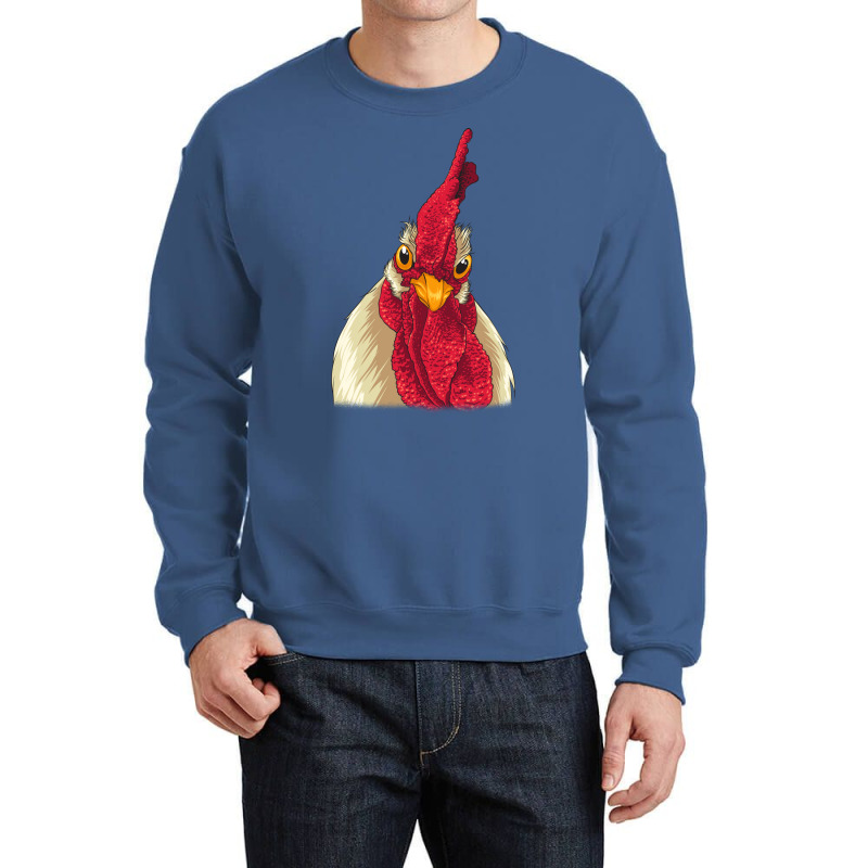 Chicken Face With Staring Eyes Comb Wattles Summer Crewneck Sweatshirt by hsiehoribkau | Artistshot