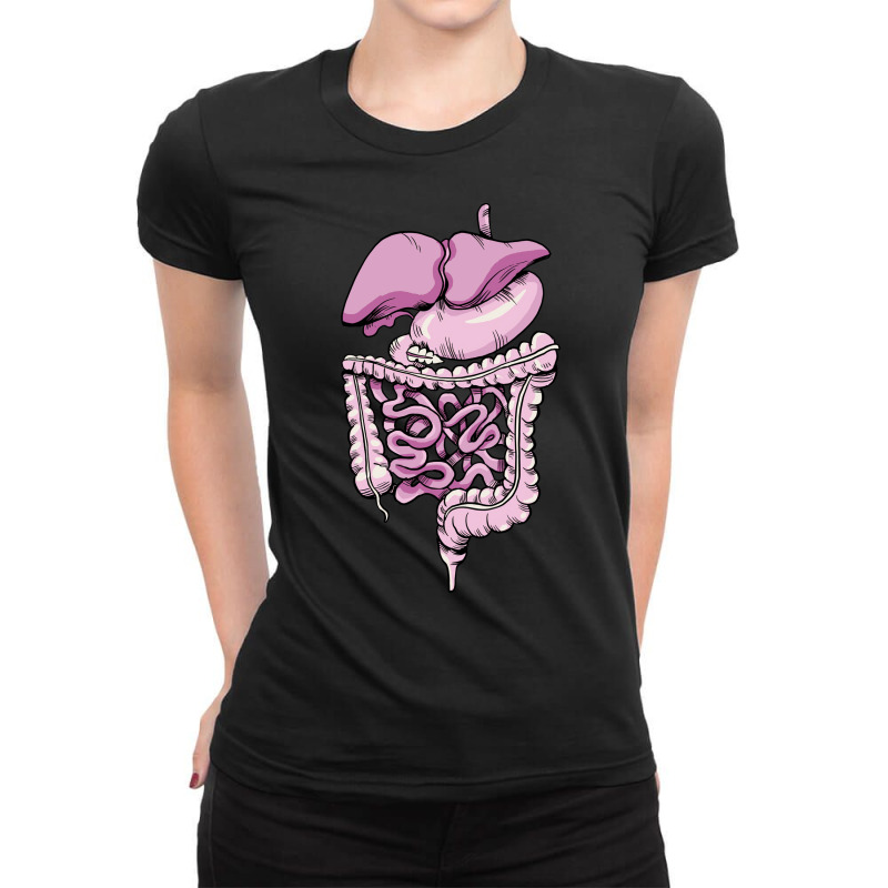 Detailed Digestive System Green Ladies Fitted T-Shirt by jenalyihyet | Artistshot