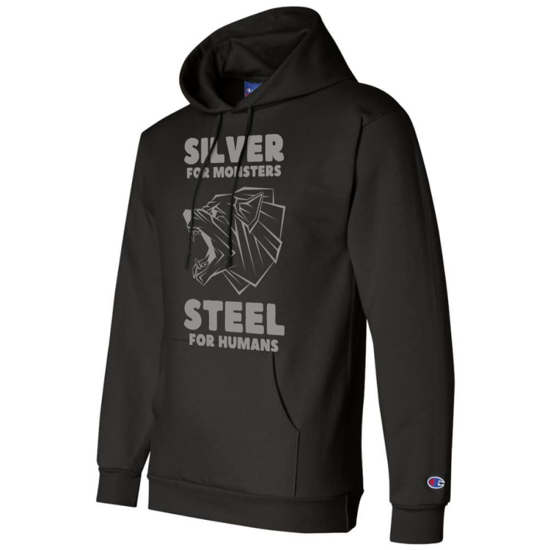 Snarling Wolf   Silver For Monsters   Steel For Humans   Fantasy Champion Hoodie | Artistshot