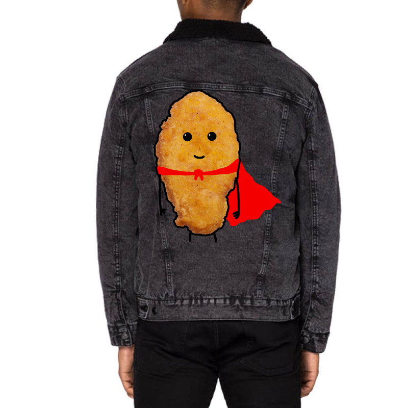 Cute Chicken Nugget Travel Unisex Sherpa-lined Denim Jacket | Artistshot