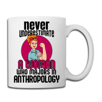 Never Underestimate Woman Anthropology Aesthetic Coffee Mug | Artistshot