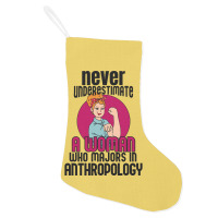 Never Underestimate Woman Anthropology Aesthetic Holiday Stocking | Artistshot