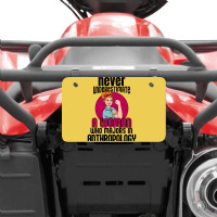 Never Underestimate Woman Anthropology Aesthetic Atv License Plate | Artistshot