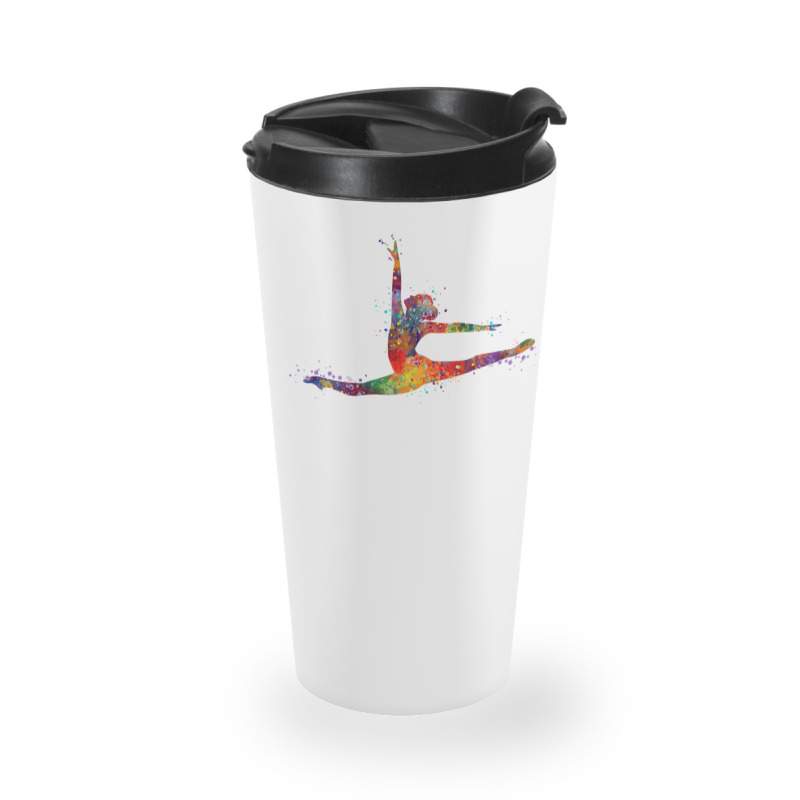 Girl Gymnastics Twine Watercolor Travel Mug | Artistshot