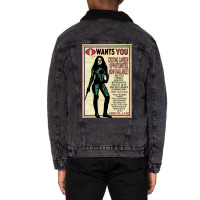 Cobra Recruiting Poster Featuring The Baroness (g.i. Joe) Unisex Sherpa-lined Denim Jacket | Artistshot