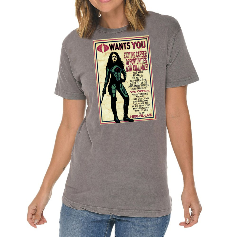 Cobra Recruiting Poster Featuring The Baroness (g.i. Joe) Vintage T-shirt | Artistshot