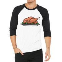 Roast Chicken Dish Cartoon 70s 3/4 Sleeve Shirt | Artistshot