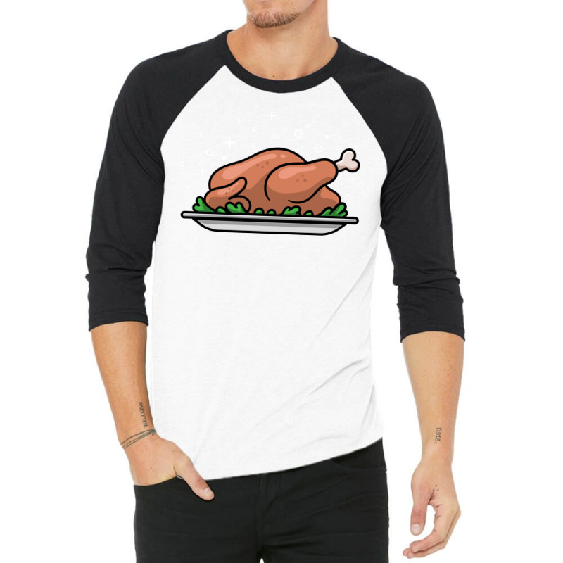 Roast Chicken Dish Cartoon 70s 3/4 Sleeve Shirt by lodenbuduanf | Artistshot