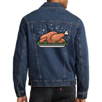 Roast Chicken Dish Cartoon 70s Men Denim Jacket | Artistshot